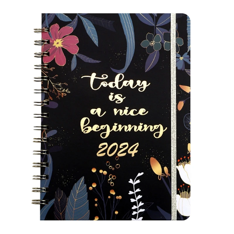 2024 Floral Planner 2024 Weekly Planner Spiral Bound 12-Month Weekly & Monthly Planner With Unique Add-Ons, Stickers