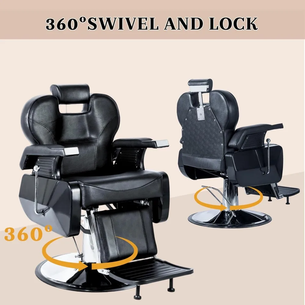 Barber Chair, Hydraulic Recline Hair Chair for Barbershop, All Purpose Styling Chair for Beauty Shampoo Tattoo Pedicure