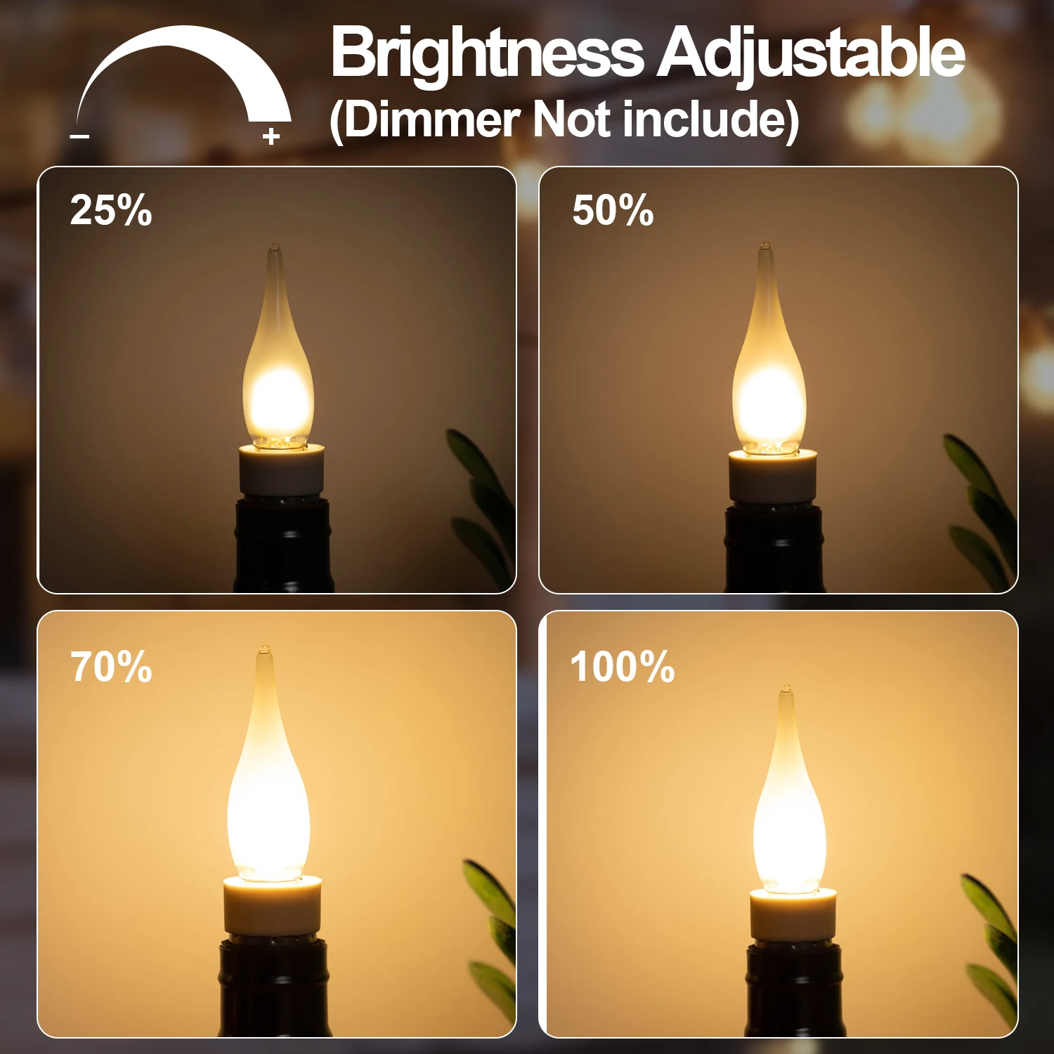 C22 Frosting Led Bulb E14 E12 1.5W Filament Lamp 110V 220V Crystal Chandelier Ceiling Light Vintage Warm White Decoration Lights