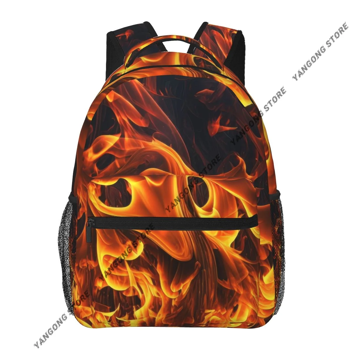 Flames Burning Fire Backpack School Bags Casual for Teenager Girls Shoulder Bag Travel Bags