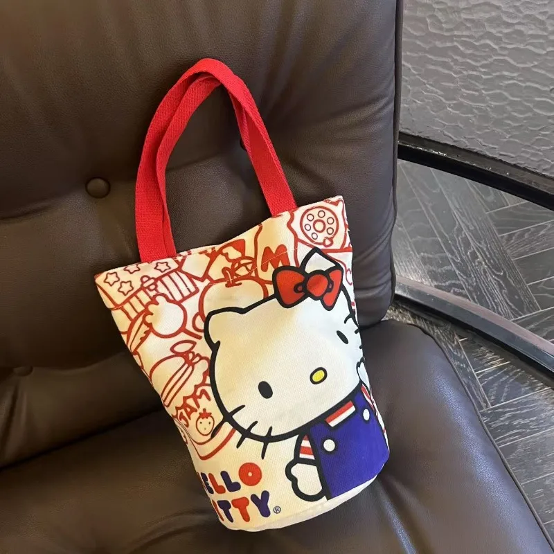 

Hello Kitty Pattern Bucket Bag Girls Cute Handheld Multi Functional Single Shoulder Fresh Sweet Girl Handheld Bag Gift Wholesale