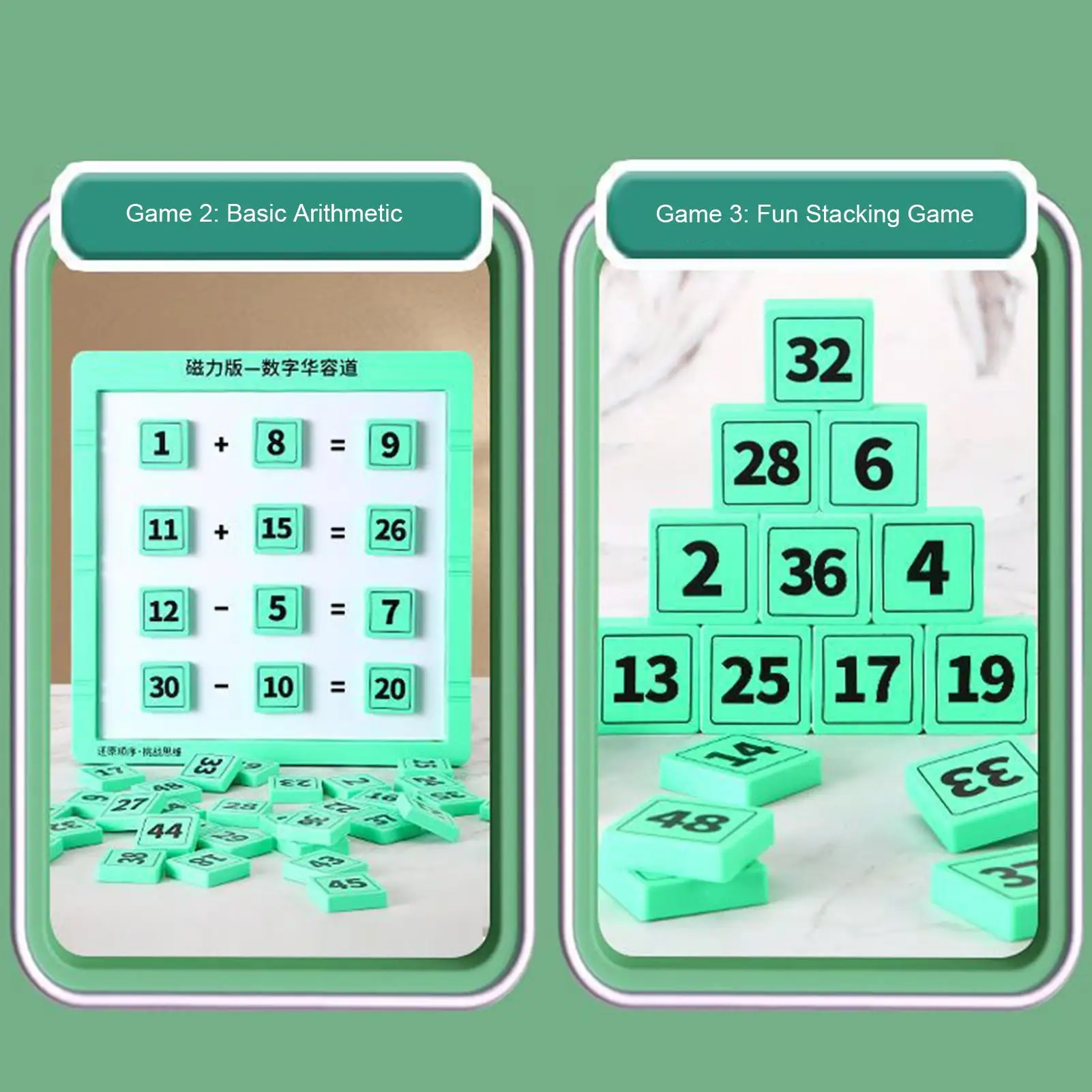 لغز الشريحة 1-99 عدد لعبة الرياضيات المغناطيسية لوحة خربش مع قلم للأولاد والبنات والمراهقين وعيد الفصح وعطلات تعلم عيد الميلاد #5