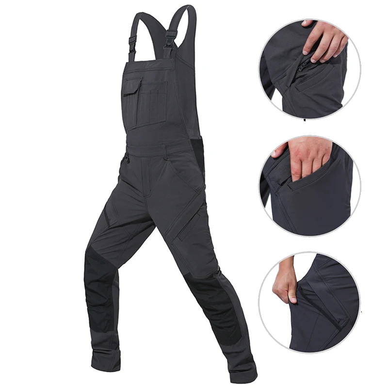 Hohe Stretch Oxford Overalls Männer Arbeitskleidung Multi Taschen Overalls Overall Männer für Arbeit Werkstatt Mechaniker Uniform