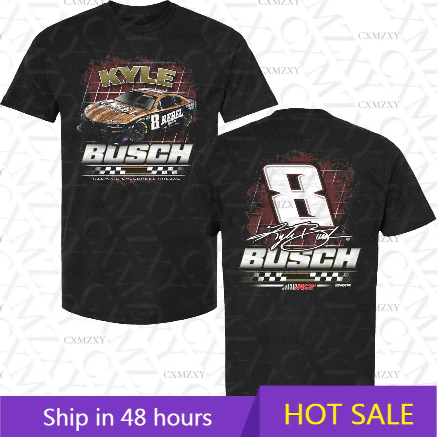 

Kyle Busch 2025 Rebel Bourbon 2-Spot T-Shirt Black - Exclusive