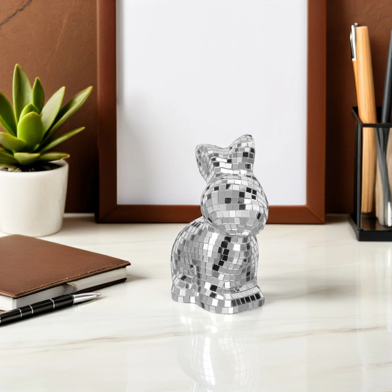 

Mirror Rabbit Large Reflective Glass Bunny Statue For Table Centerpiece Disco Party Christmas Home Office Decor Animal