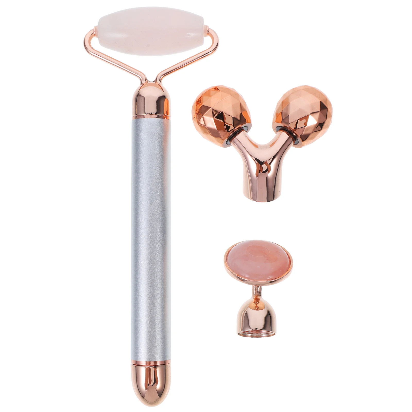 1セット3in1 ジェイドクリスタルローラー フェイシャルマッサージ用品 コラーゲン生成促進 健康的な輝き 筋肉
