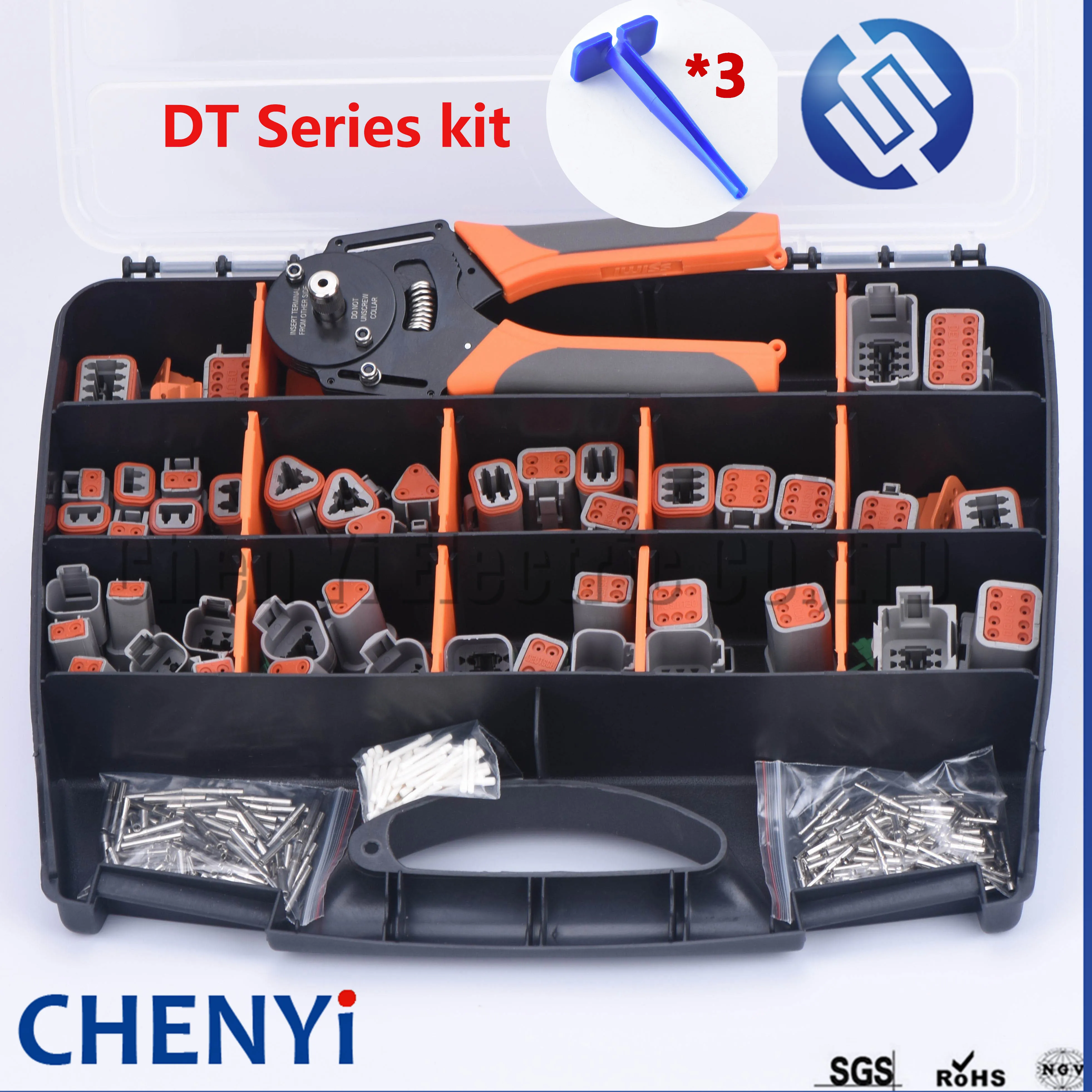 324 Pcs DT Series Waterproof Connector plug Kit Repair tool box DT06-2/3/4/6/8/12S DT04-2/3/4/6/8/12P with Pins and pliers