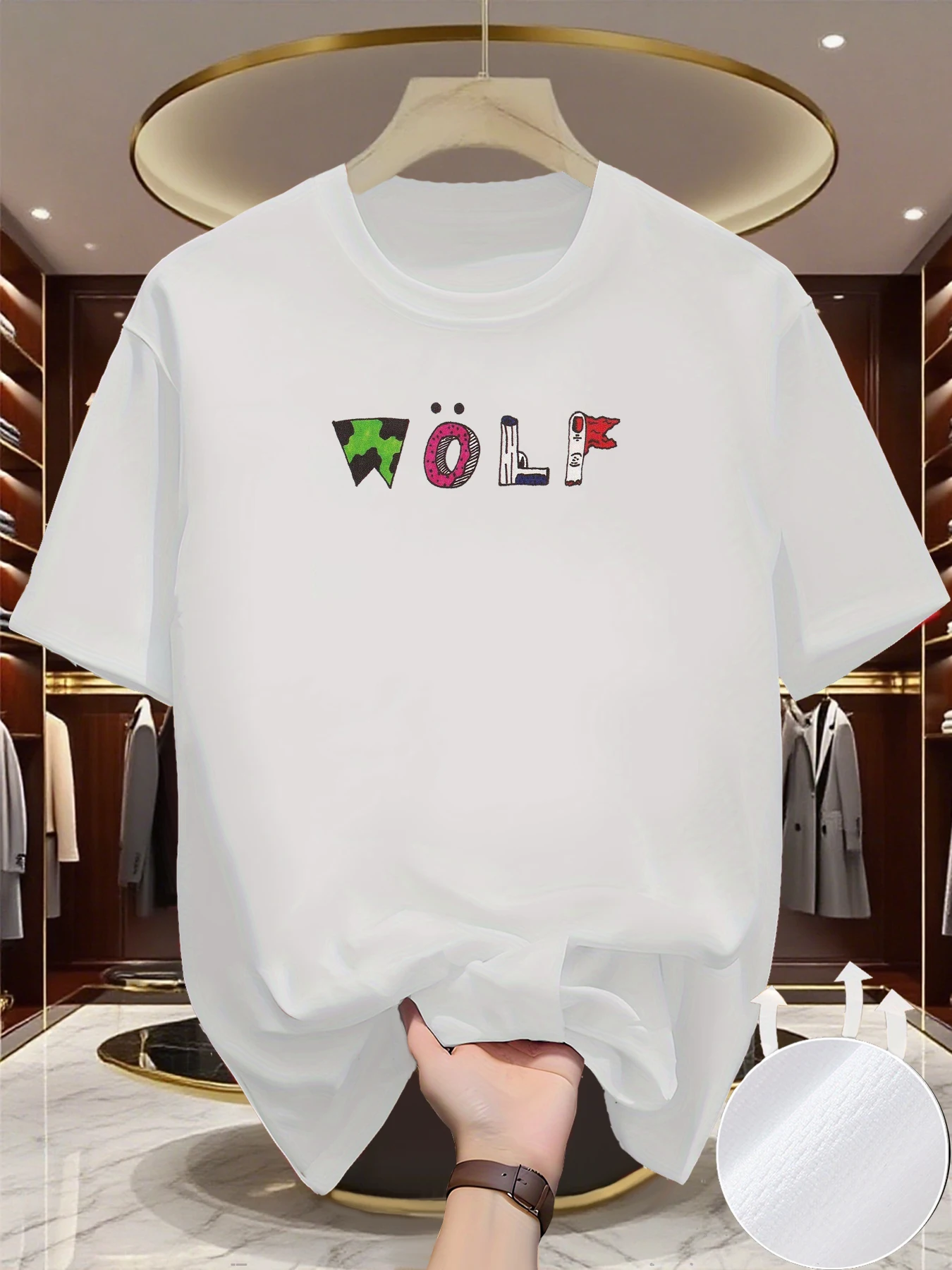 

Весенне-летняя и осенняя простая и модная футболка с принтом WOLF, свободный и повседневный топ с короткими рукавами для мужчин и женщин, спортивная одежда.