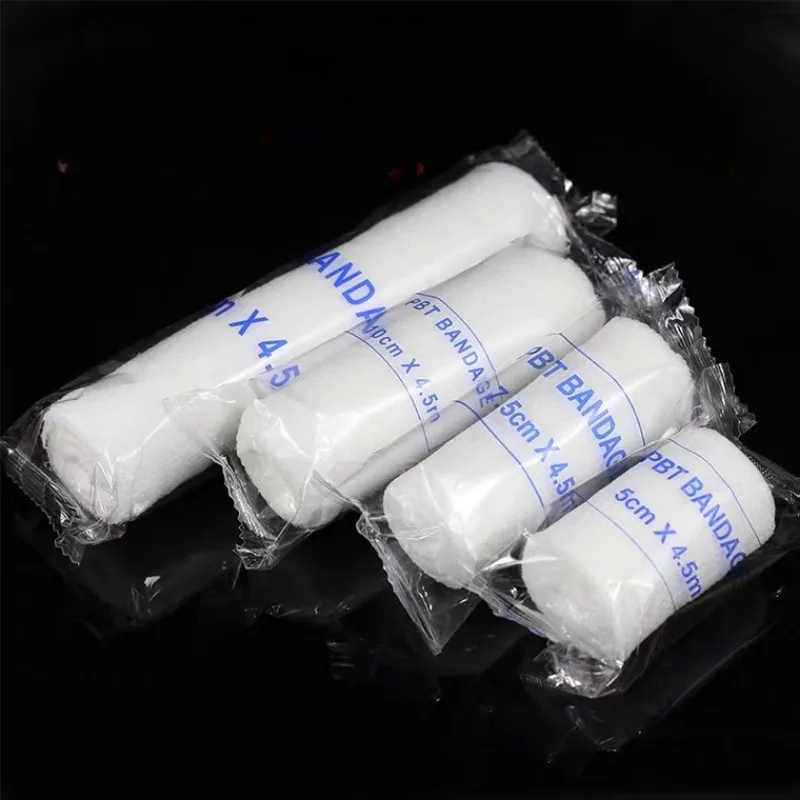 3 Rolls/set Elestic Gauze for Wound Dressing Outdoor Travel First Aid Tape PBT Plaster Tie Woundplast 5cm/7.5cm/10cm/15cm*4.5m