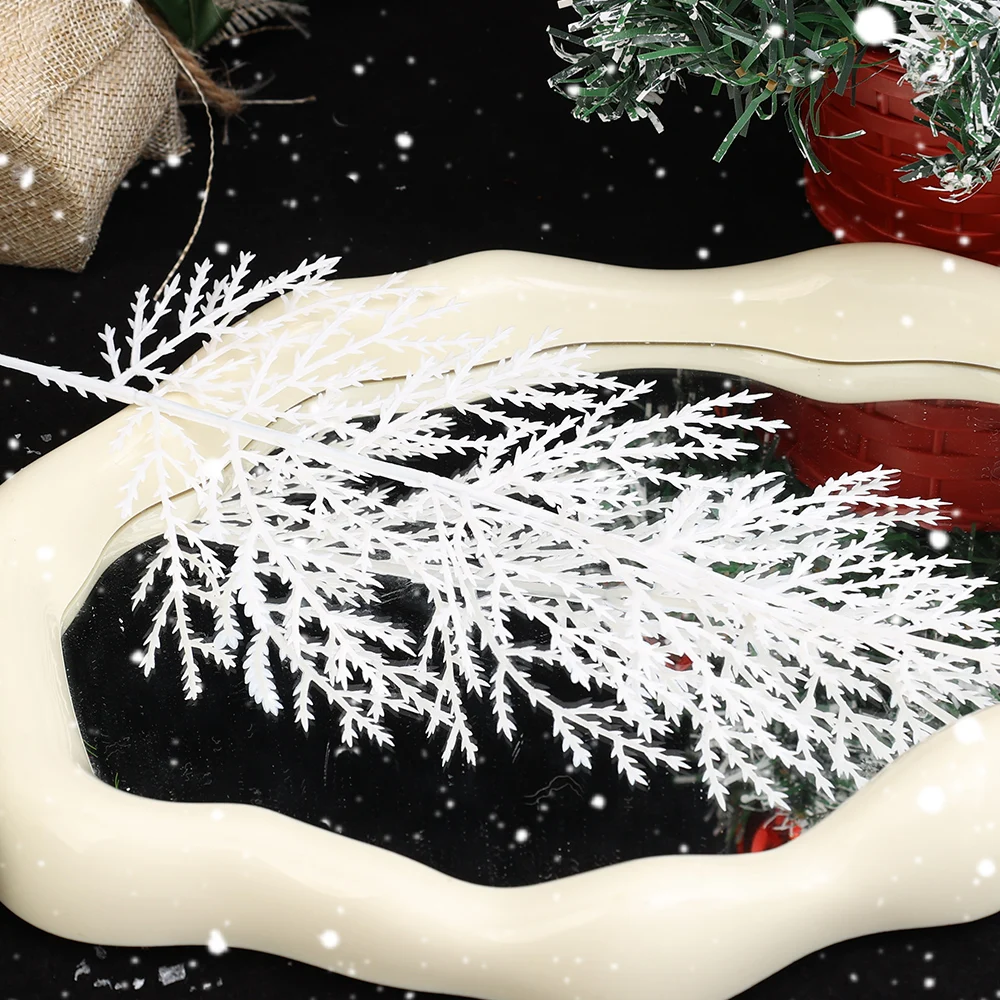White Pine Needles Artificial Christmas Tree Ornaments DIY Leaf Branches Wreath Home Garden Decoration New Year Party Supply