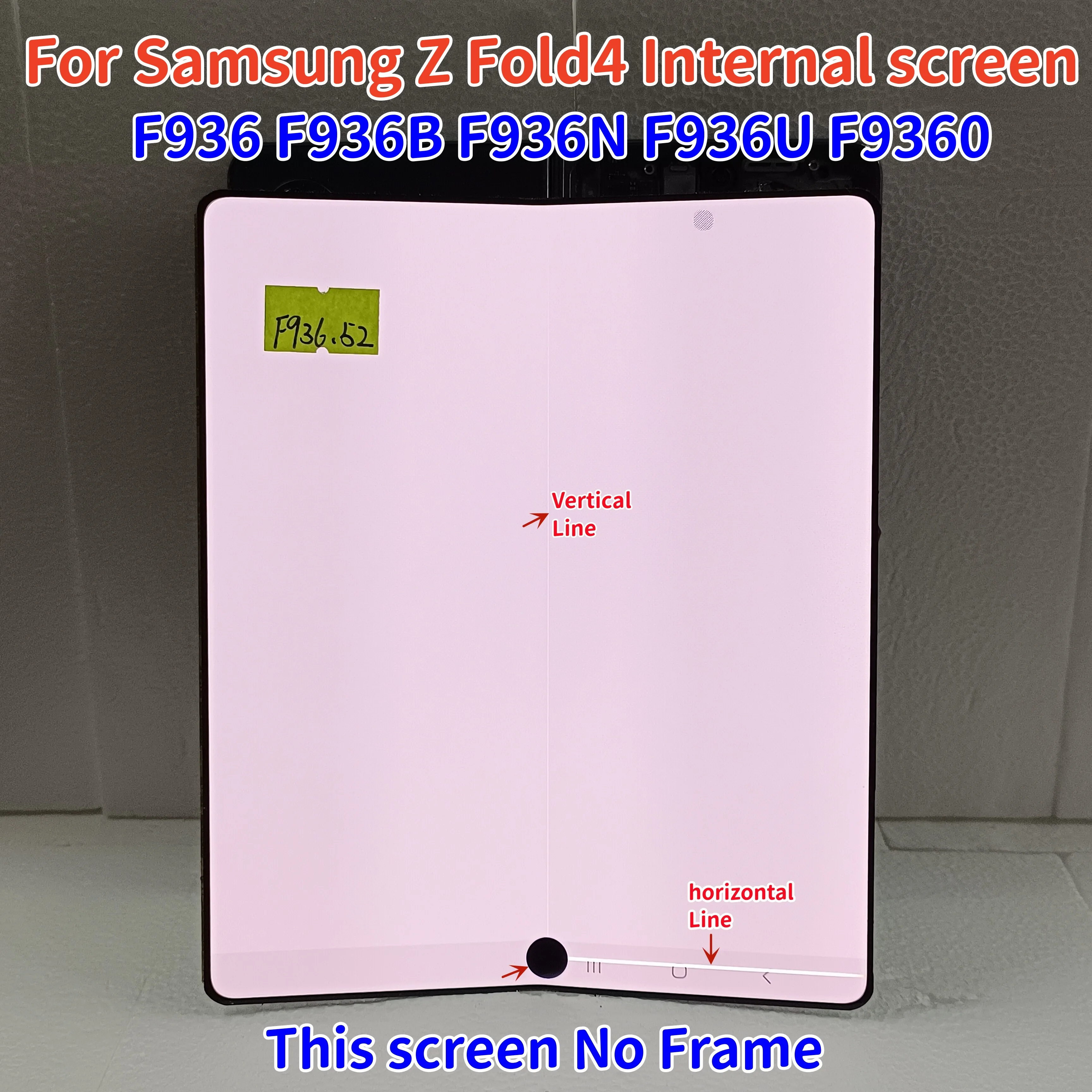 

No Frame For Samsung Z Fold 4 F936U F936B F936B/DS Display Touch Screen Digitizer Z Fold4 Inner Foldable LCD Screen Replacement