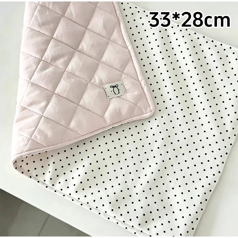 Koreanischer Ins-Stil Rosa Gepunktete Tischunterlage Dekoration Quadratisch Gesteppt Handgefertigt Zeltunterlage Tischset Untersetzer Schreibtischdekoration – Detail 2
