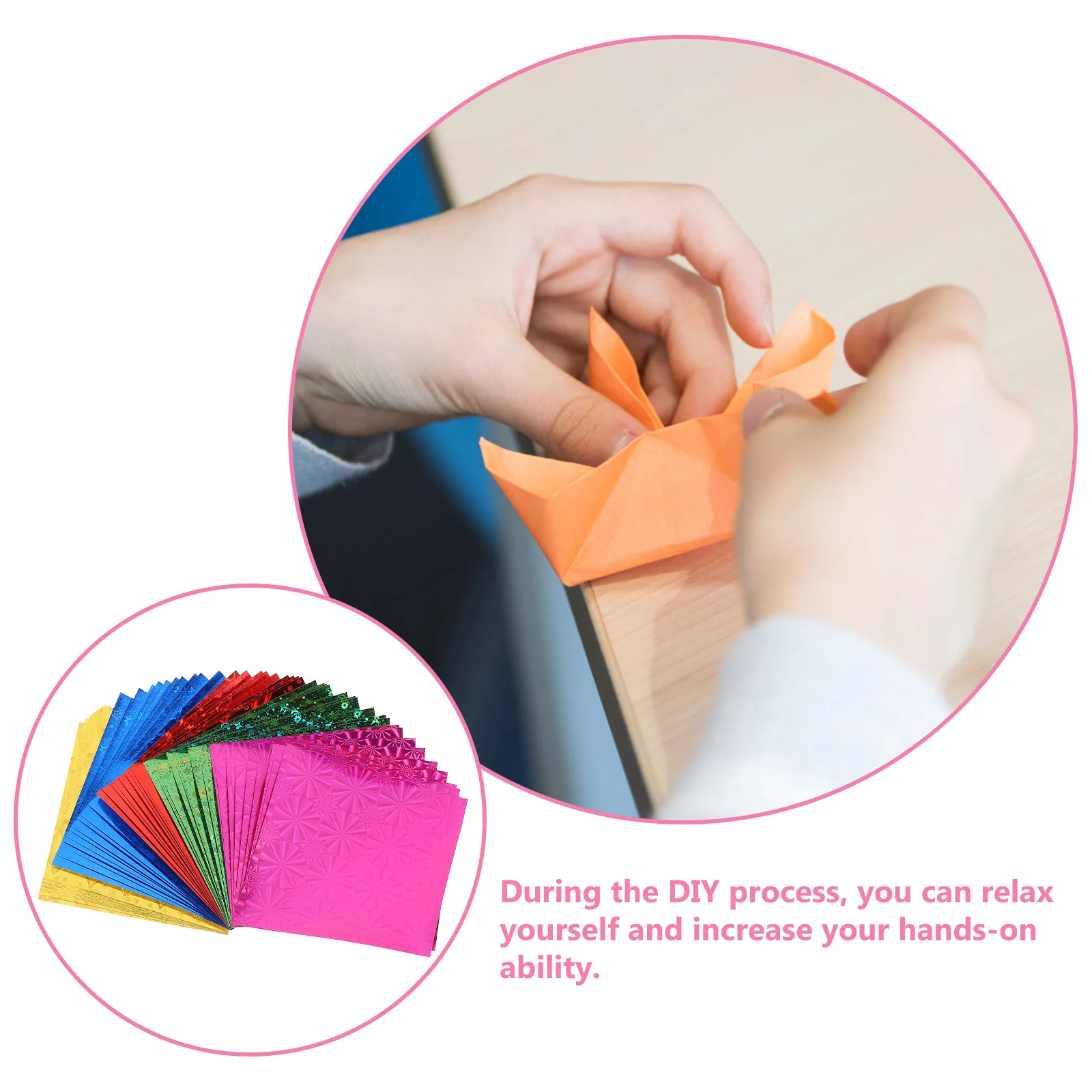 

150Pcs Origami Paper Simple Square Folding Sheets DIY Handicraft Craft Projects for Children Adults Art Therapy Relaxation Tool