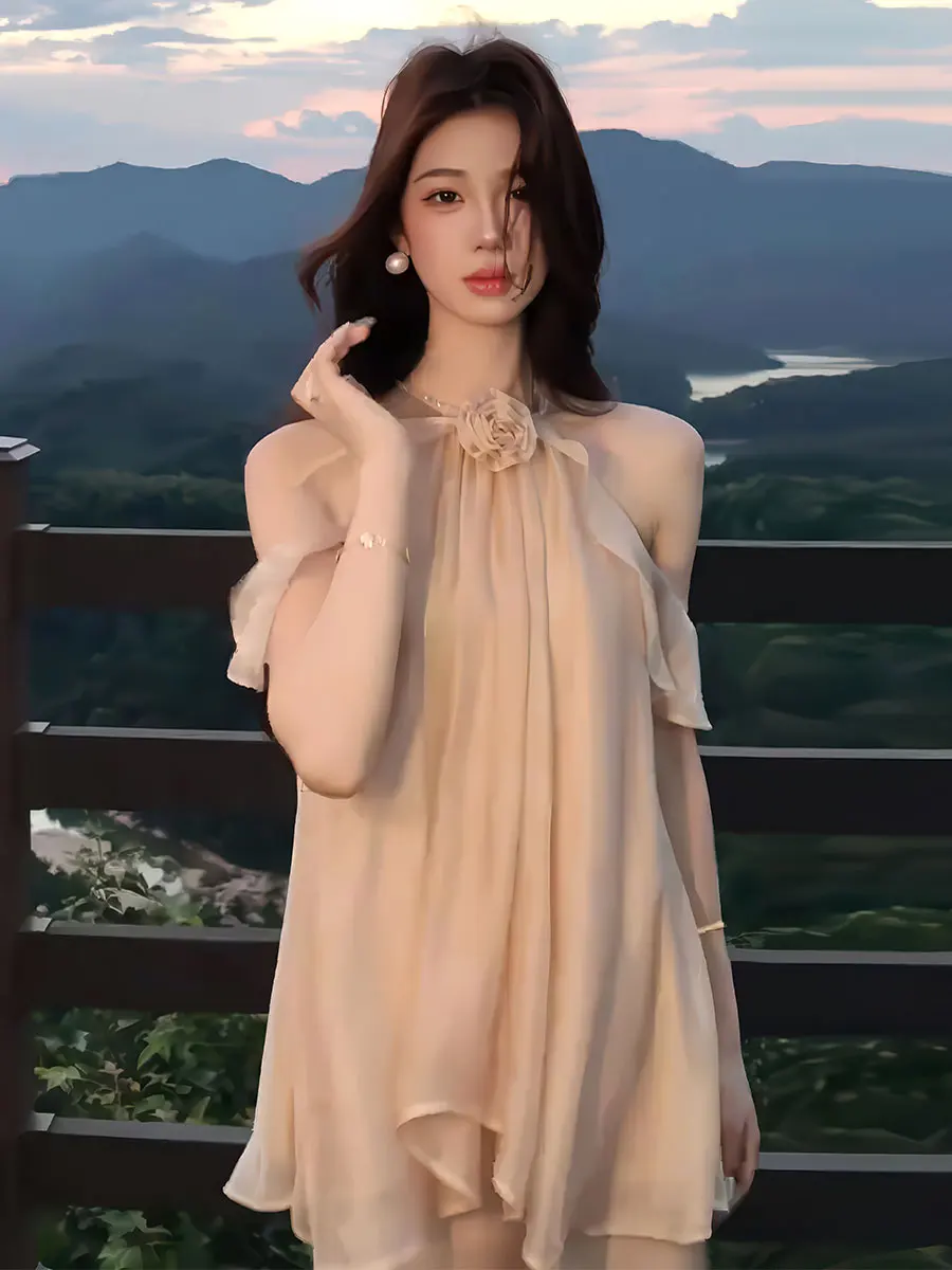 

Летний модный комплект Ele: топ с открытыми плечами и цветочным принтом, юбка, женская одежда, комплект из двух предметов с коротким рукавом и круглым вырезом