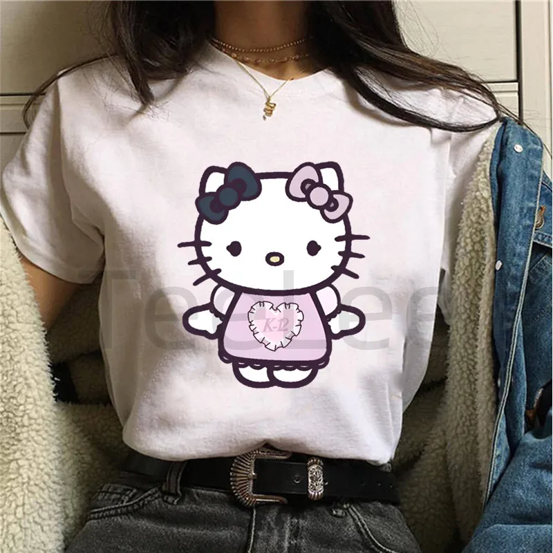 Crybaby T-shirt women Cute Kitty tshirt female harajuku printed white casual tops Christmas women clothes graphic tees shirt