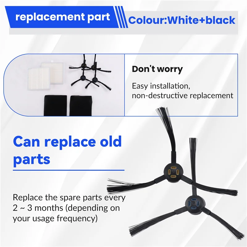 

VEHO-Spare Parts Compatible With For Ilife V8S X750 X785 V80 Robot Vacuum Cleaner Spare Parts, Hepa Filters, Side Brush