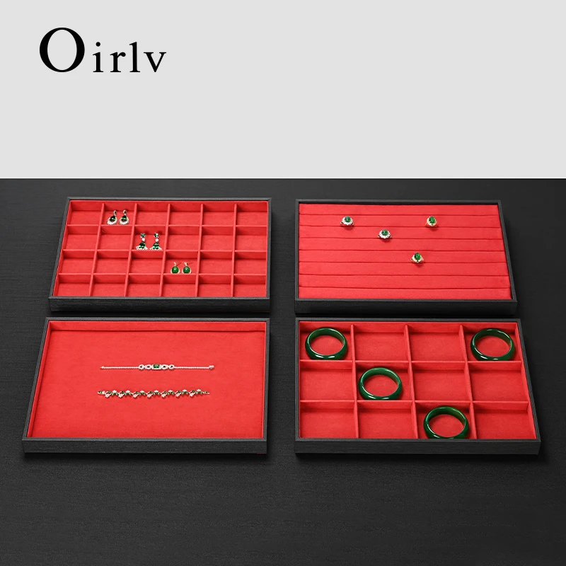 Oirlv Jewelry Display Plate, Made of Velvet, With a Classic Black and Red Color, Is Suitable for Jewelers to Showcase Jewelry