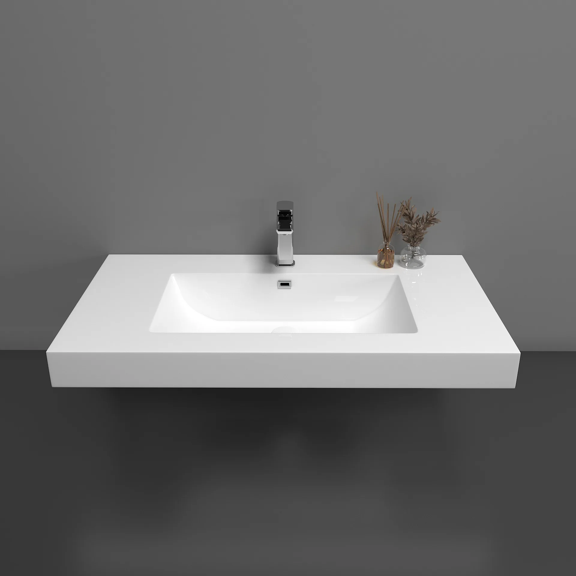 

Artificial stone integrated basin Microcrystalline stone gel clothing wash basin Bathroom cabinet basin, face-resistant