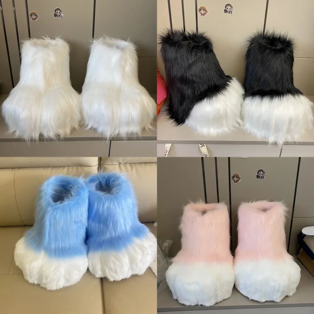 Doll Beast Shoes Furry Cosplay Claw Plush Shoes Comiket Kig Fursuit Kigurumi Cosplay Animal Feet Costume