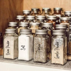 274pcs/8 Sheet Creative Transparent Waterproof Spice Perfume Labels Kitchen Pantry Markers Sticker for Glass Jars Storage Bottle