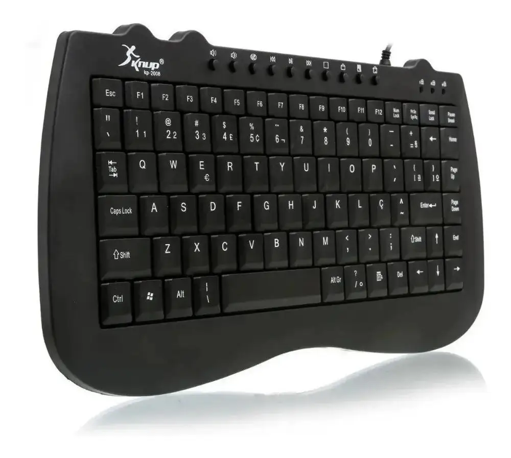 Mini Keyboard with Standard USB Cable ABNT2 Black