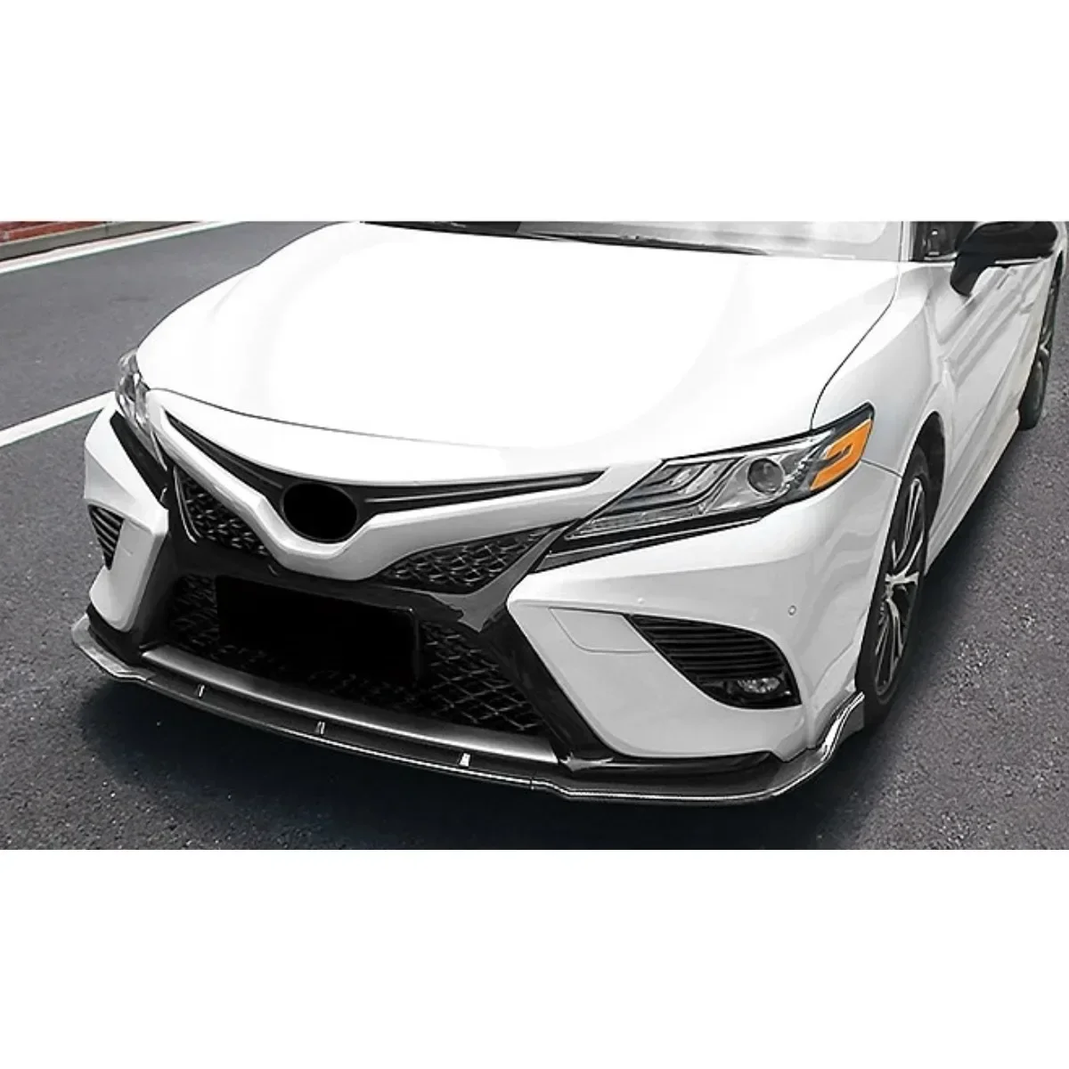 Camry Front Bumper Lip Guard Carbon Fiber Look Sport Style Bumper Diffuser For Toyota Camry 8th Gen 2018-2023 Car Accessories