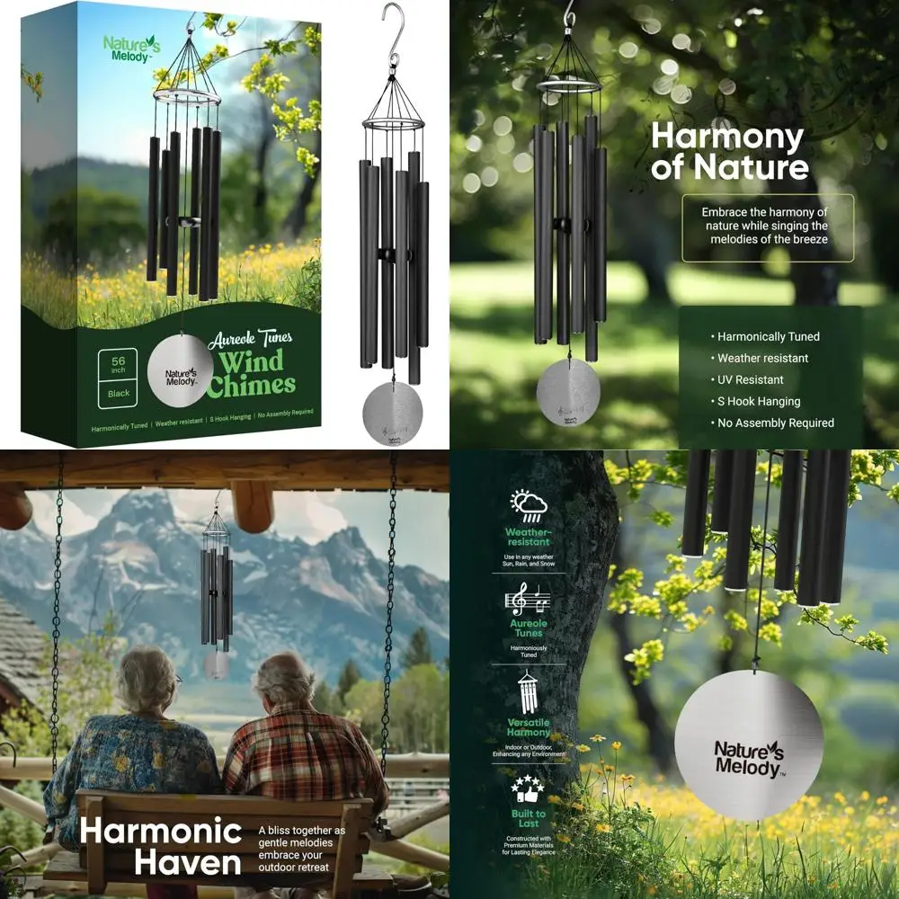 

Outdoor C Pentatonic Scale Wind Chimes with 6 Aluminum Tubes, Rustproof and Harmonious Tunes