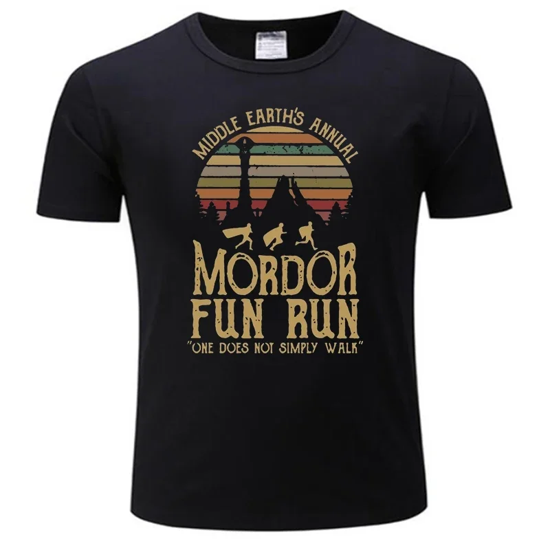 Arrival fashion heavyweight summer fashion men tshirt Middle Earths Annual Mordor Fun Run tshirt mens brand top tees cotton tops