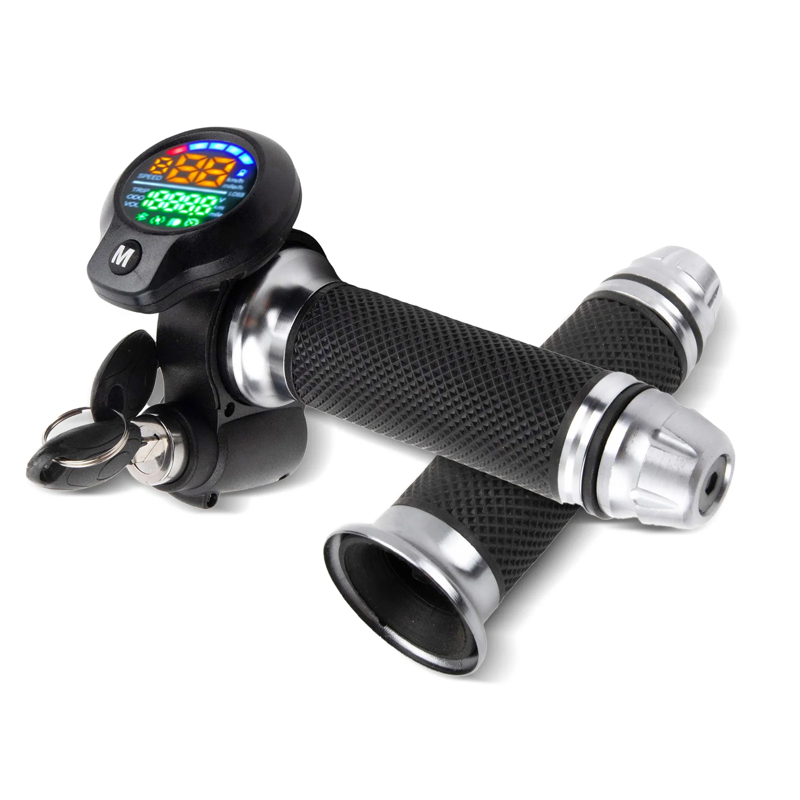 Ebike Throttle 24V-72V Electric Scooter Twist-Throttle With LED Display 6pin 8pin Folding Bike Grip Handlebar Throttle Accelerat