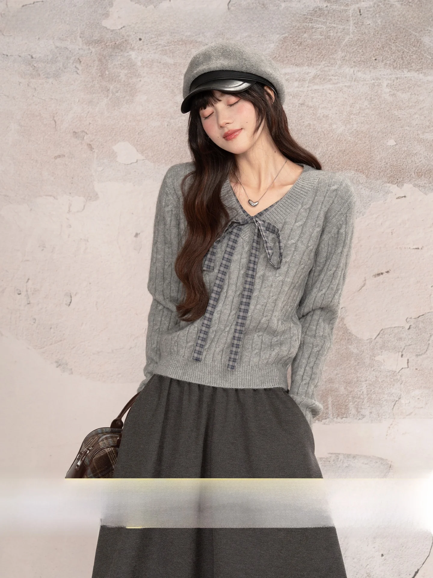 

Женский зимний свитер Loveheynew с цветочным и клетчатым узором, свободный, мягкий, из полиэстера и акрила, с длинными рукавами