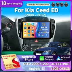 android 15 Carplay Car Radio For Kia Ceed ED 2006 2008 - 2012 Navigation Multimedia Player Stereo 5GWiFi+4G SIM BT video 2 DIN