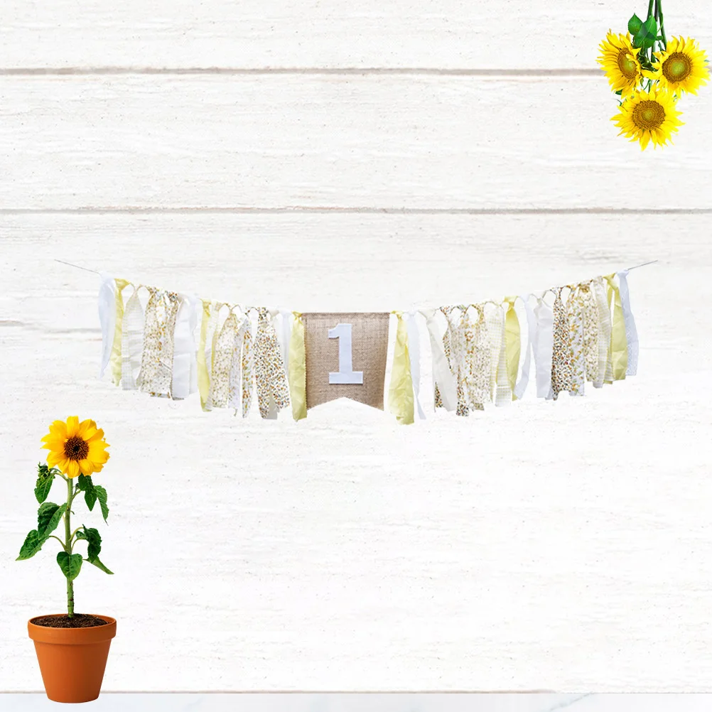 

1St Birthday Party Chair Decor Cloth Garland Hanging Banner Nursery Room Decor Shower Photo Backdrop Printed