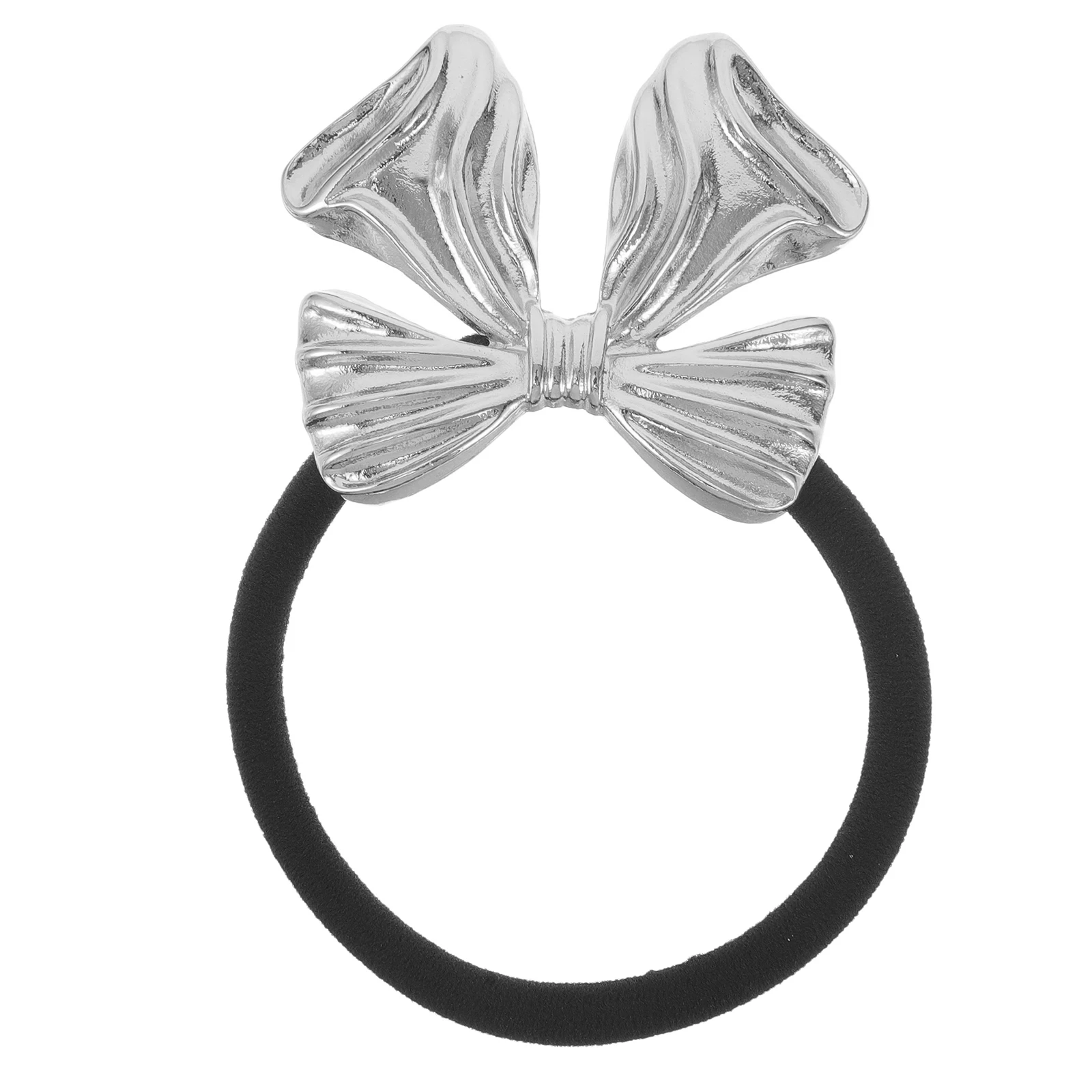 المعادن Bowknot الشعر حبل شريط مرن للنساء يتوهم ذيل حصان حامل Scrunchy ملحق سميكة غرامة تصفيف الشعر أداة