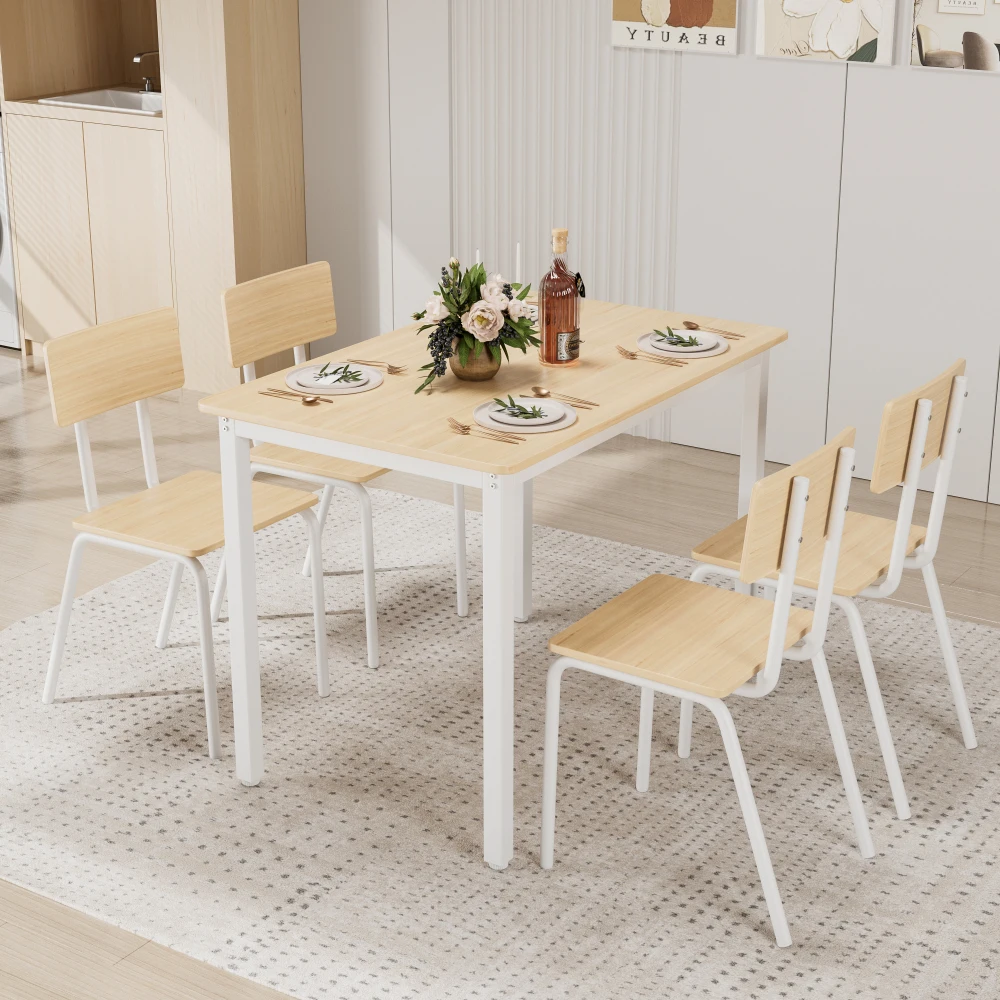 5-Piece Dining Table Set with 4 Chairs, 43