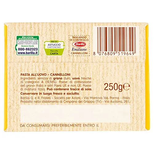 Fotografia 7: Barilla - Emiliane, Cannelloni all'Uovo Pacote de 6