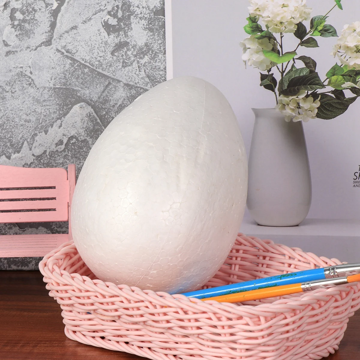 

5 Pcs Foam Egg Painting Indoor Crafting Polystyrene Oval Shapes Large Ornaments for Kids Easter DIY
