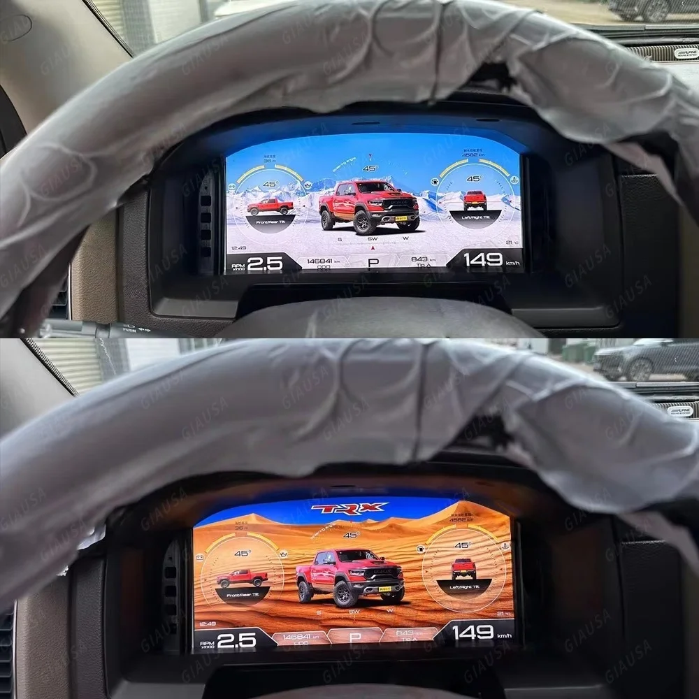 LCD Car Digital Cluster For Dodge Ram 1500 2500 3500 2008-2012 Car Digital Speedometer Dashboard Panel Instrument Panel Virtual