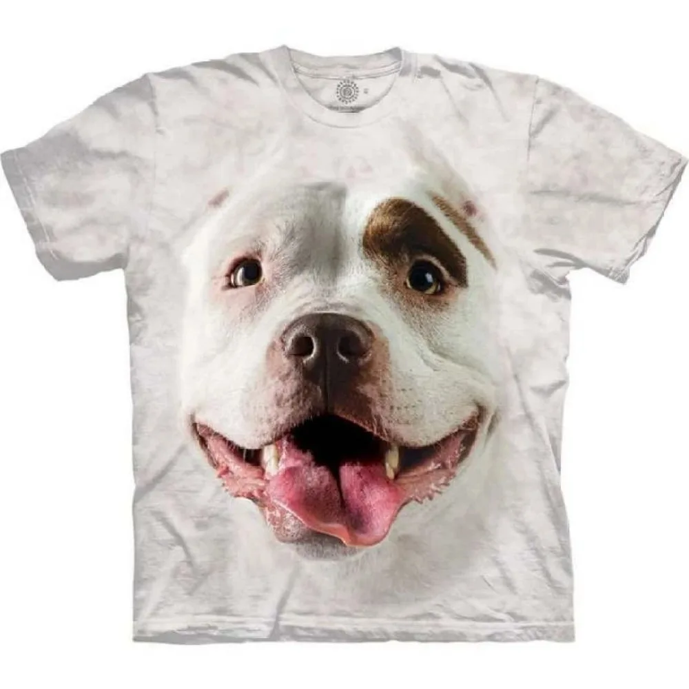 New Funny Cute Dog Face Pattern 3D Print Breath Quick-Dry Men's Large-Sized T-Shirt Outdoor Leisure Street Parent-Child Clothing