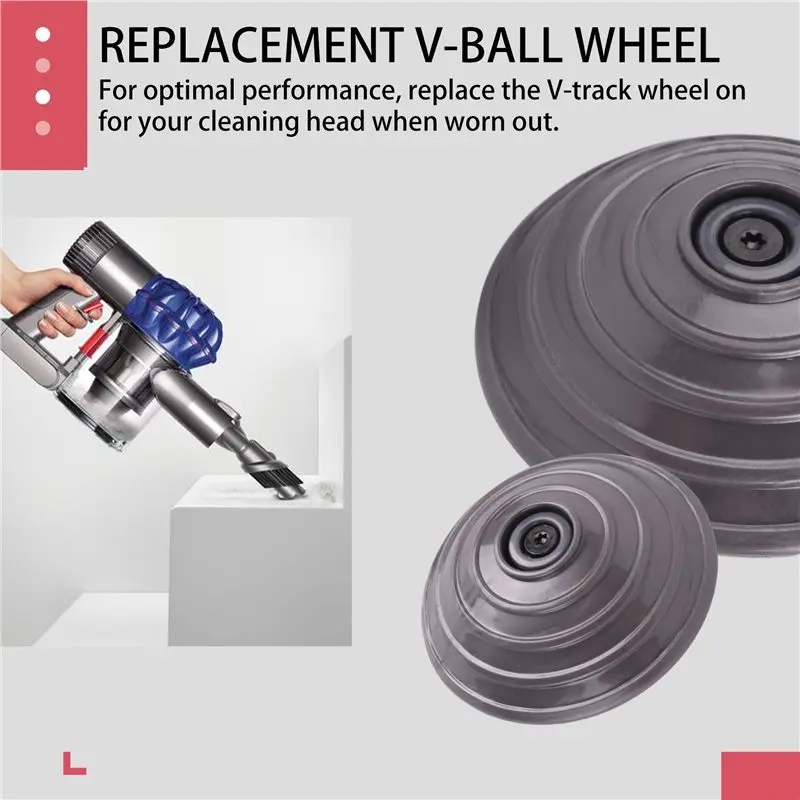V-Ball Wheel For Dyson High Torque Cleaner Head, Suitable For Dyson V6 V7 V8 V10 V11 V15 Cordless Vacuum Cleaner Accessories
