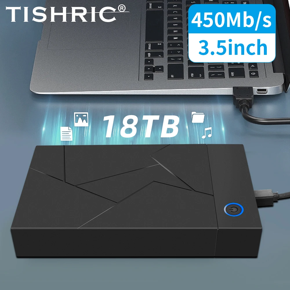 Tiscrhic obudowa HDD 3.5 2.5 SATA do 3.0 USB obudowa zewnętrzny dysk twardy na dysk 3.5 SSD 450 Mb/s 18TB HDD Box Case