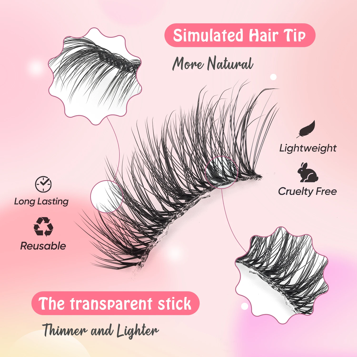 ハーフアイラッシュ 10ペアセット ナチュラルアイコーナーつけまつげ ナチュラルで快適な猫目つけまつげ 初心者でも使いやすい