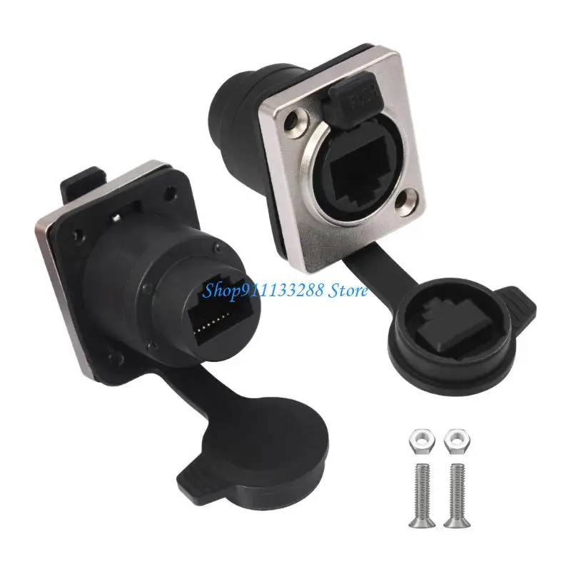 G88D Locking Front Panel RJ45 Networking Adapter D Type Mount ABS Metal Housing Tool