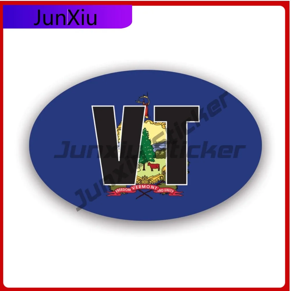 

Vermont Flag Oval Fade Resistant Sun Resistant Funny For Helmet Laptop Car Body Easy Apply Easy To Remove Accessories Racing