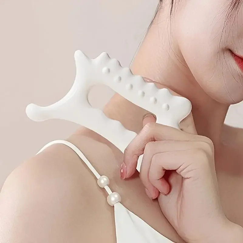 1PC Ferramenta de Massagem Gua Sha Não Cerâmica Ergonômica Versátil Portátil para Rosto e Corpo - Massageador para Relaxamento e Beleza