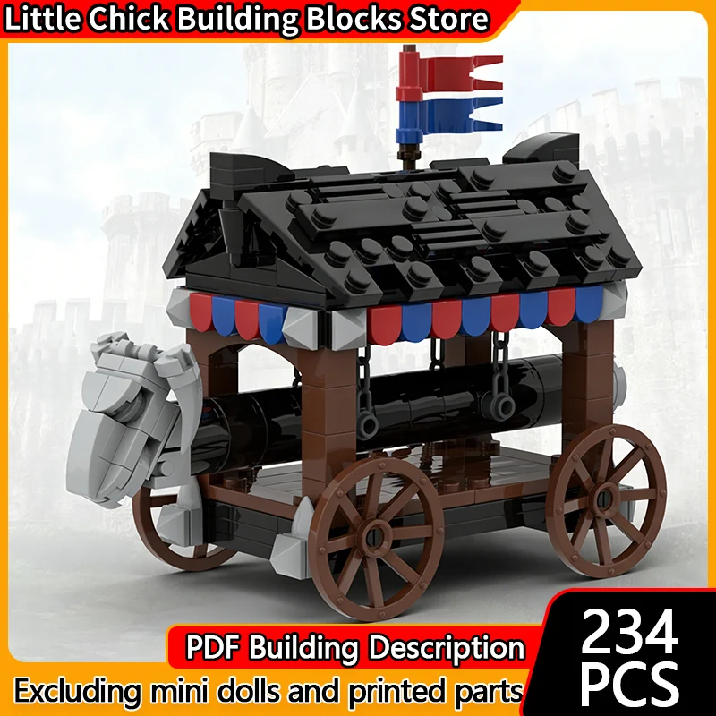 

Средневековый замок, модель MOC, строительные кирпичи, военное оборудование, модульная технология, детские праздничные подарки, сборные игрушки, костюм