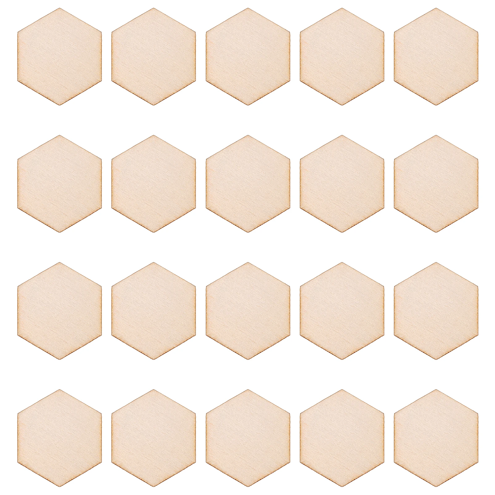 

100pcs Hexagon Wooden Pieces Smooth Unfinished DIY Slices Wood Chip Decorations Craft Ornaments Rustic Art Projects