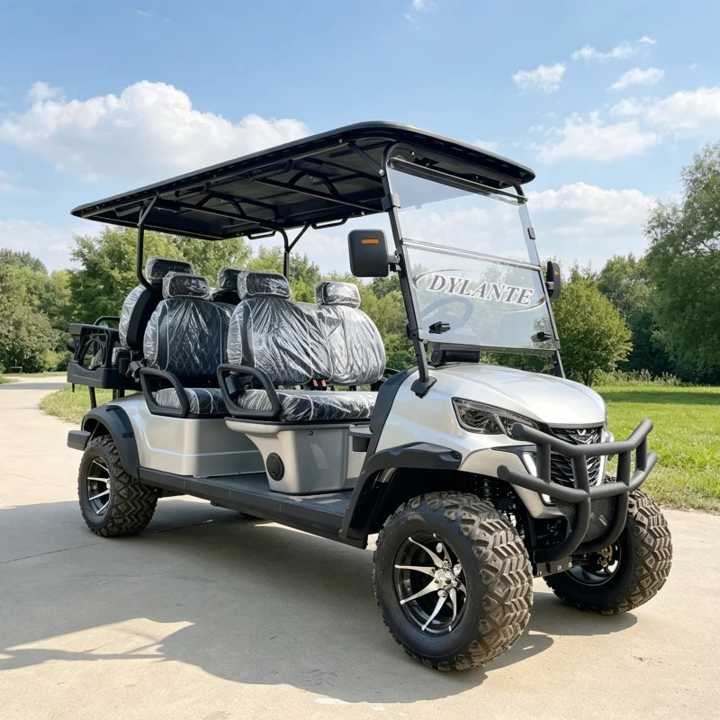 4+2 6 Seater Electric Golf Cart Stable Driving Off Road Golf Buggy Multiple Voltage Options For Global Export