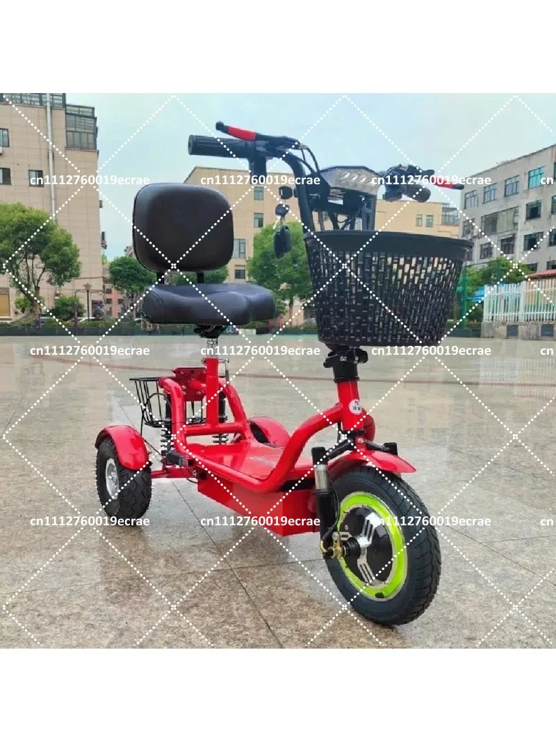 12 Inch Folding Electric Tricycle Portable Mini 3 Wheel Scooter for Adult Men Women Commuting