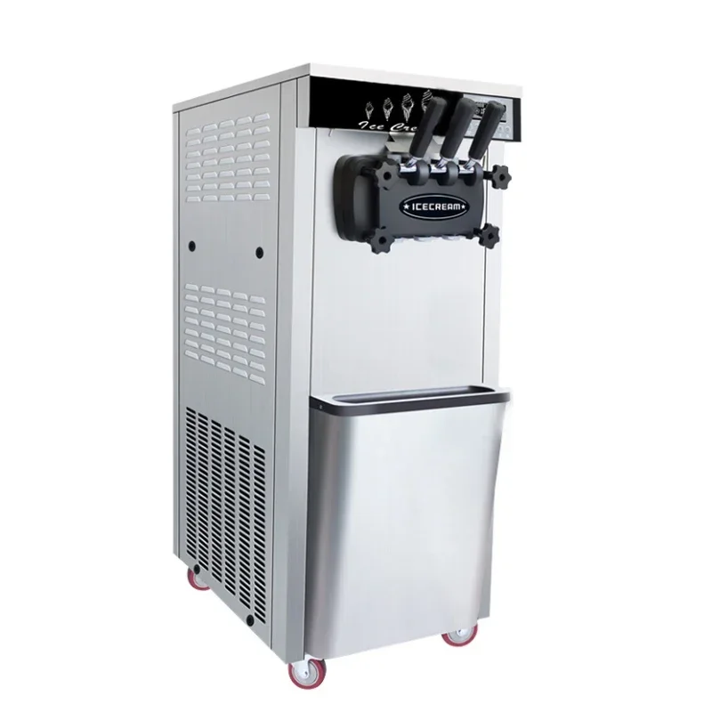 220v/110v Soft Ice Cream Machine Commercial 2+1 3 Flavors Stainless Steel  Vertical Sundae Refrigeration Equipments Cone Maker