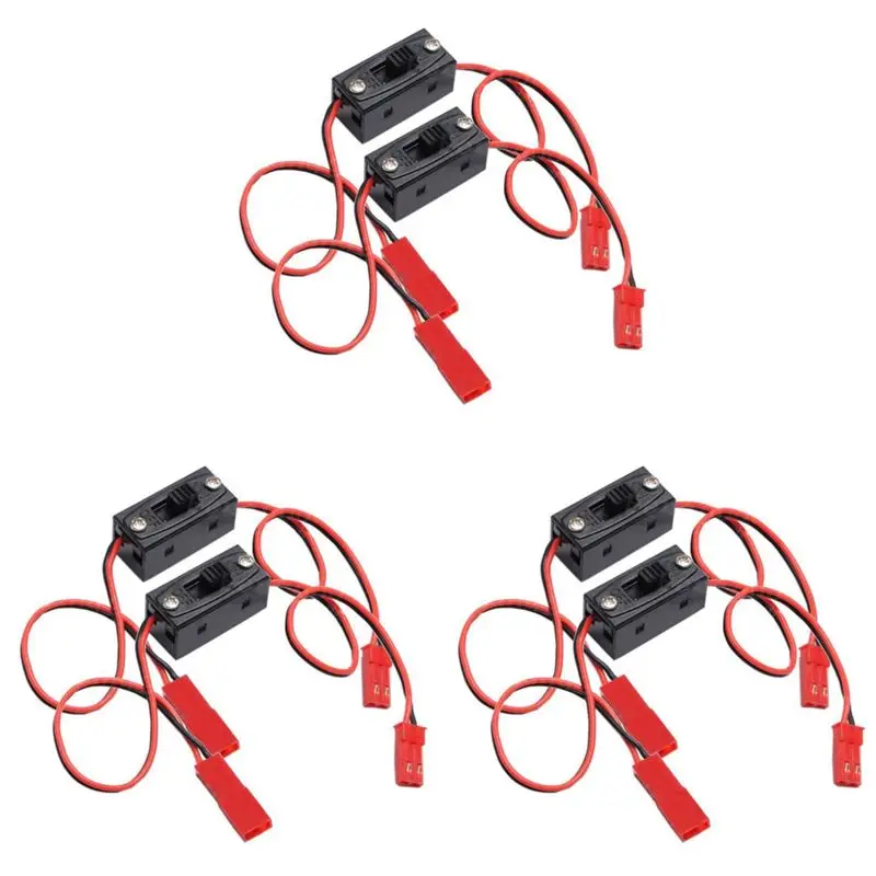 ABXE-6 Pcs On/Off Power Switch Receiver JST Connector For HSP RC 1/10 1/8 Car Crawler Off-Road Vehicle Multi-Rotor Aircraft